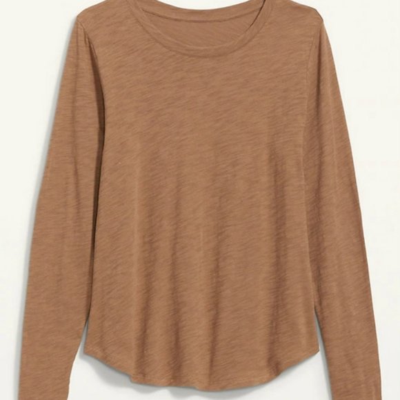 Old Navy Women’s 3X EveryWear Crew-Neck Slub-Knit Long-Sleeve T-Shirt - Picture 1 of 2